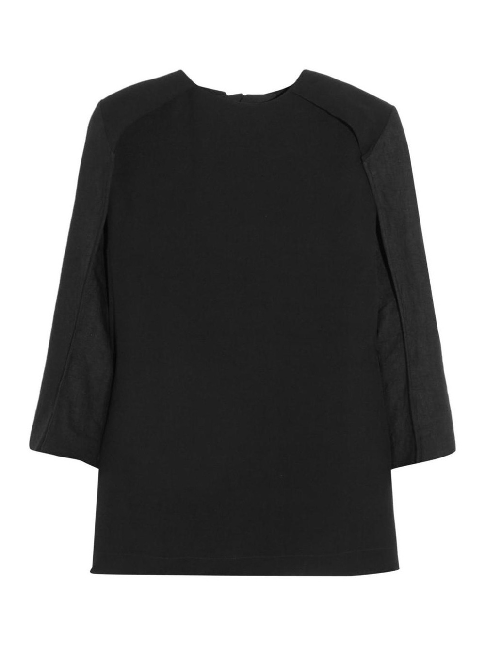 MARNI Black Crepe Linen Sleeve Open Back Top IT40 US4